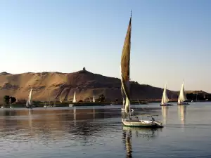 City of Aswan and Nile River