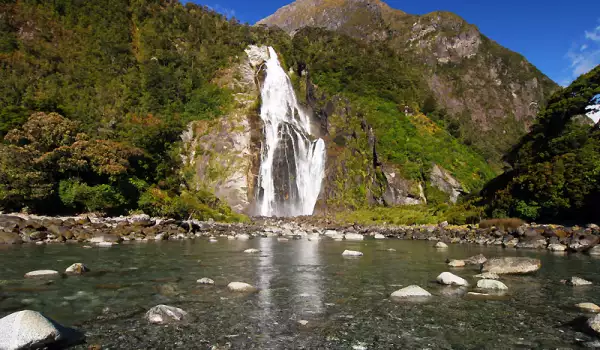 Bowen Falls in Fiordland National Park
