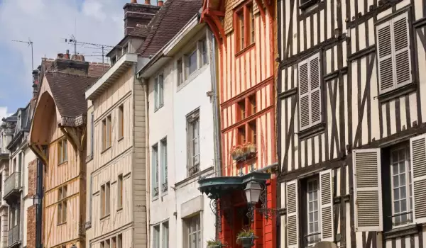 Old houses in Troyes, France
